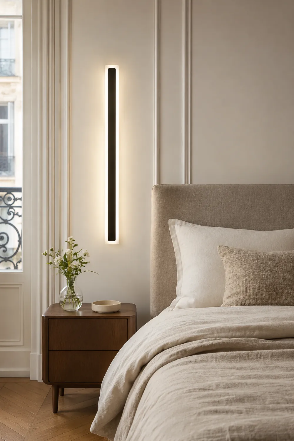 Edge Minimalist Linear Metal/Acrylic Wall Lamp, Bathroom - Lumpaz