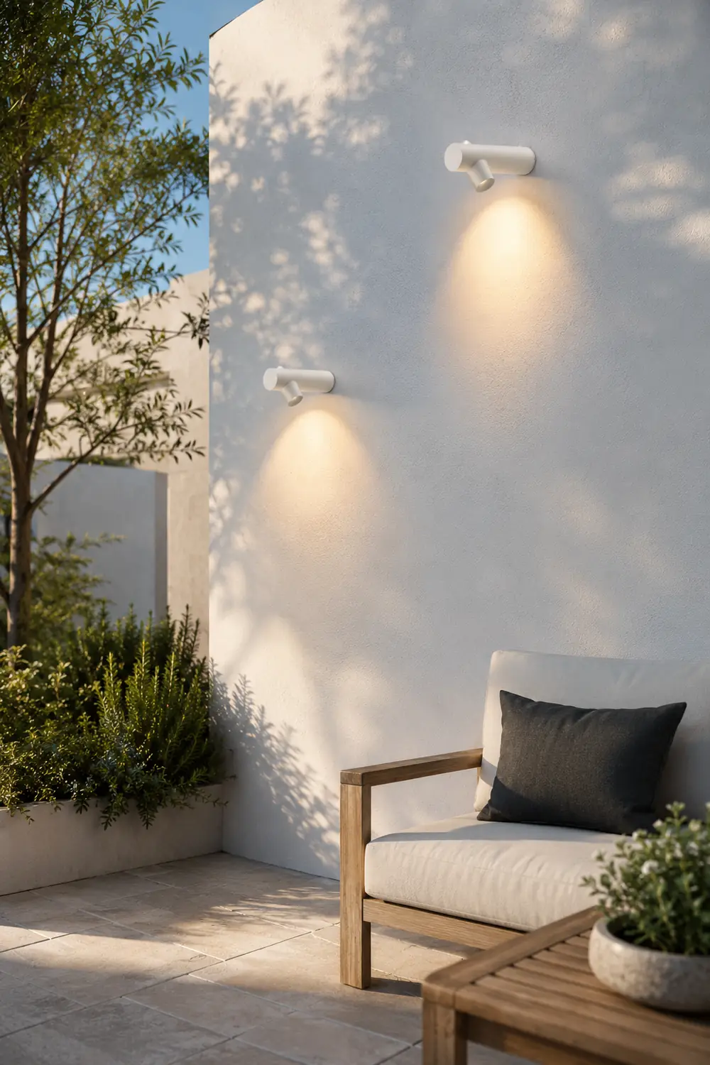 Orr Modern Waterproof Outdoor Wall Lighting, White & Black - Lumpaz