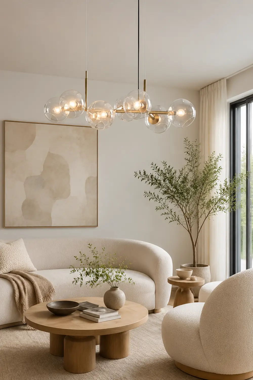 Valentina Modern Glass Globe Bubble Pendant Light Black/Gold Living Room - Lumpaz