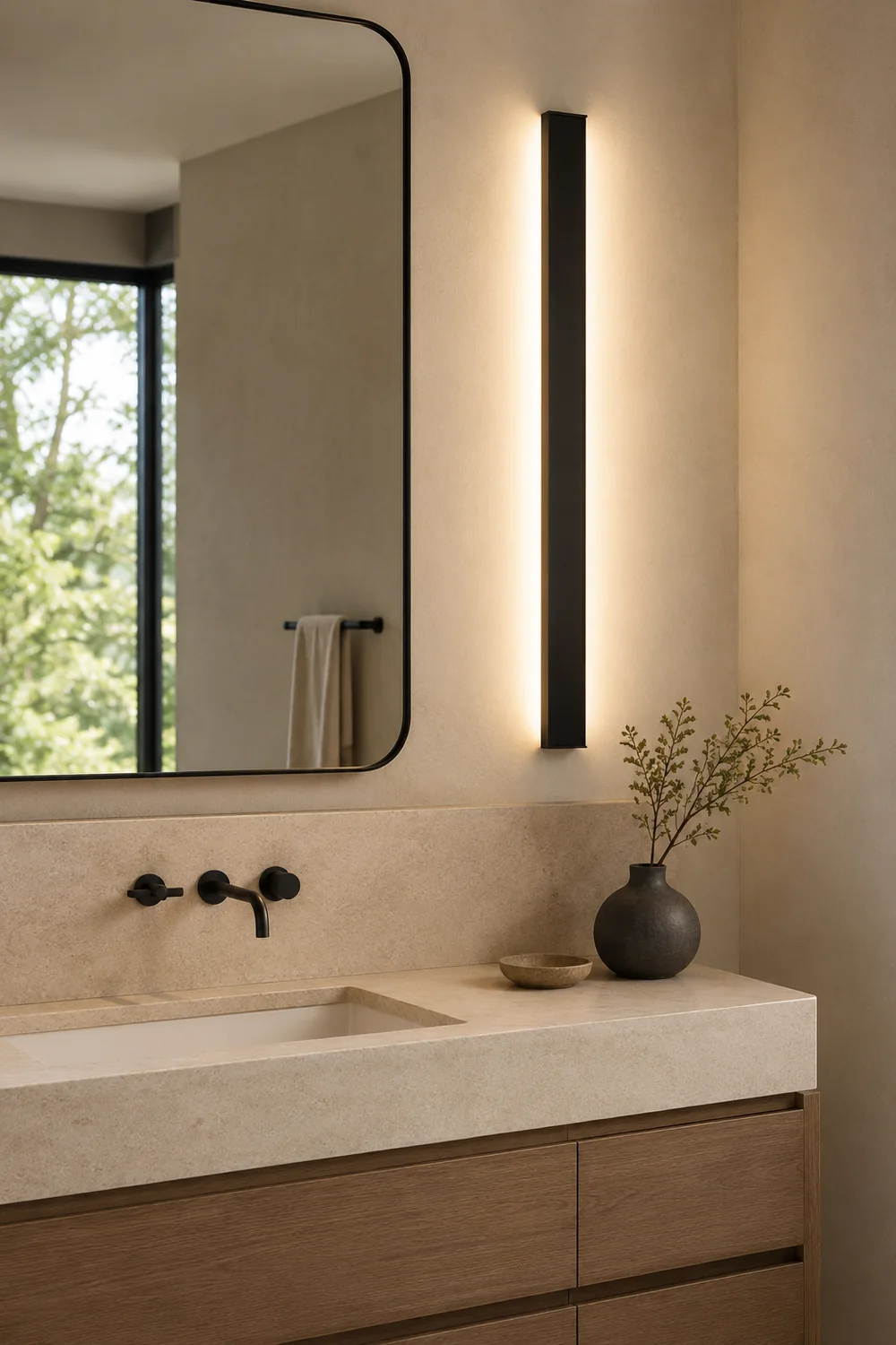 Edge Minimalist Wall Lamp, Black/White - Lumpaz