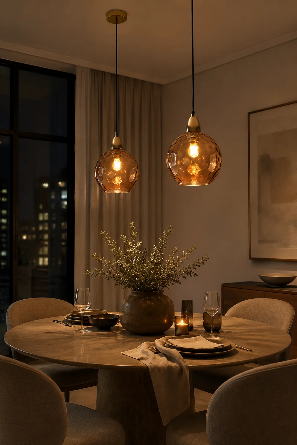 Hailie Colorful Glass Ball Pendant Light Water Ripple Living Room - Lumpaz