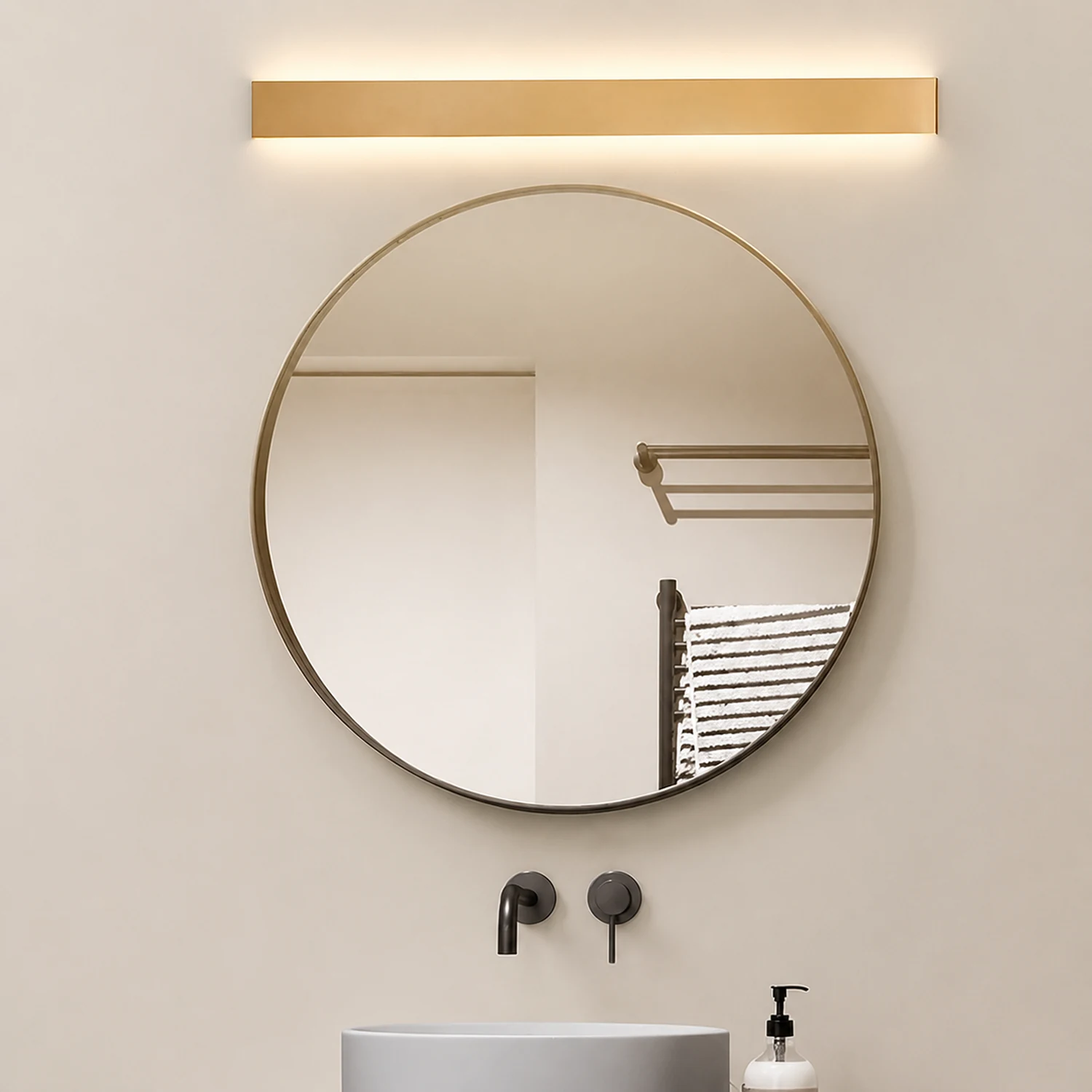 Edge Minimalist Rectangular Wall Lamp Black/White/Gold Bathroom - Lumpaz