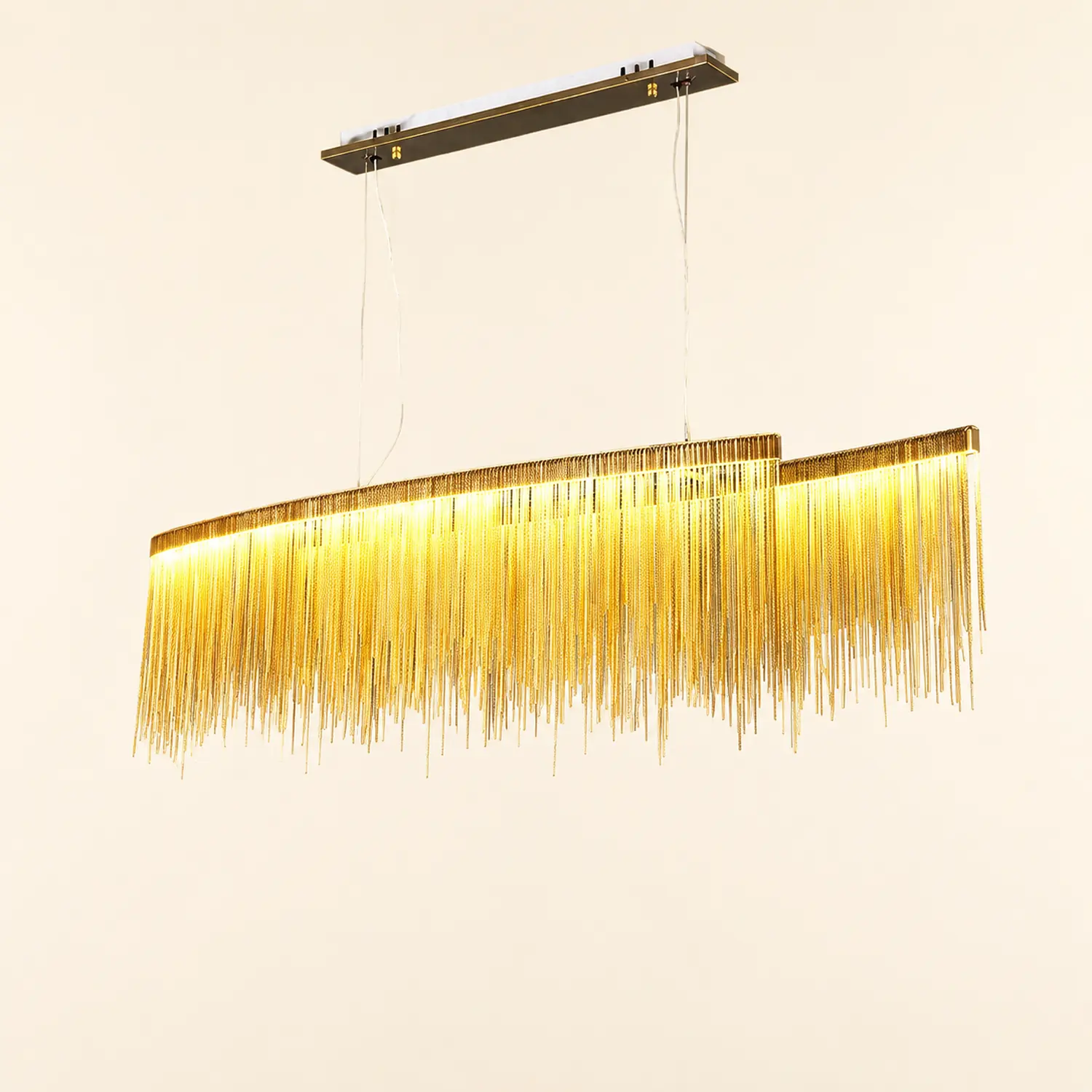 Marilyn Luxury Tassel Metal/Acrylic Pendant Light, Gold/Chrome - Lumpaz