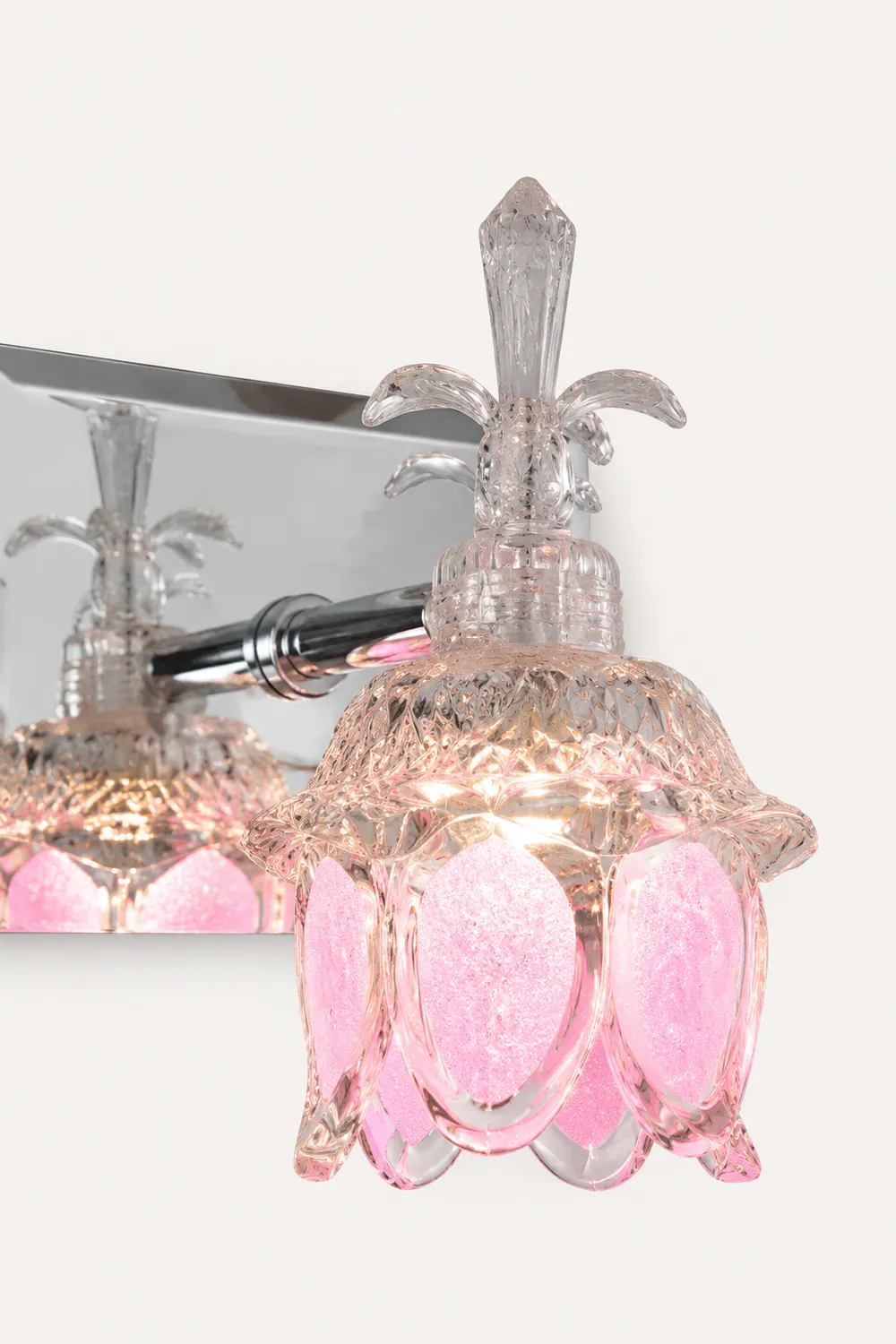 Félicie Modern Flower Vanity Wall Lamp, Pink, Bathroom - Lumpaz