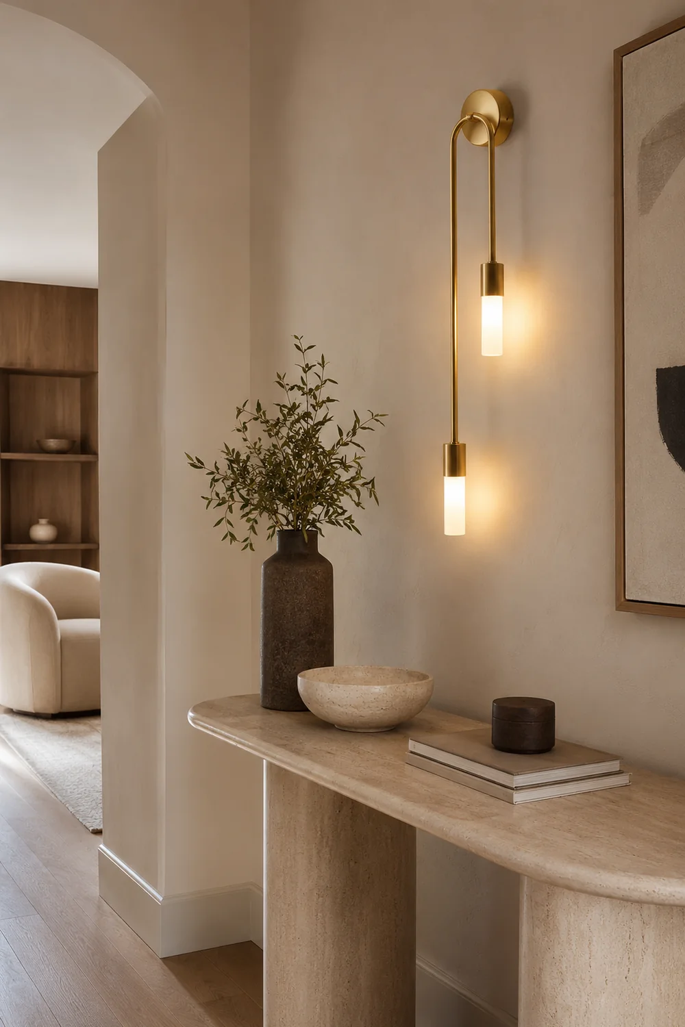 Meza Modern Stick Wall Sconce Gold Metal for Bedeside - Lumpaz