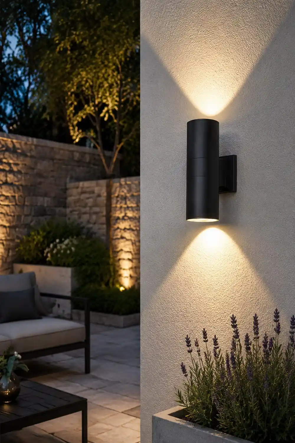 Orr Minimalist Metal Double-headed Outdoor Wall Lamp, Black - Lumpaz
