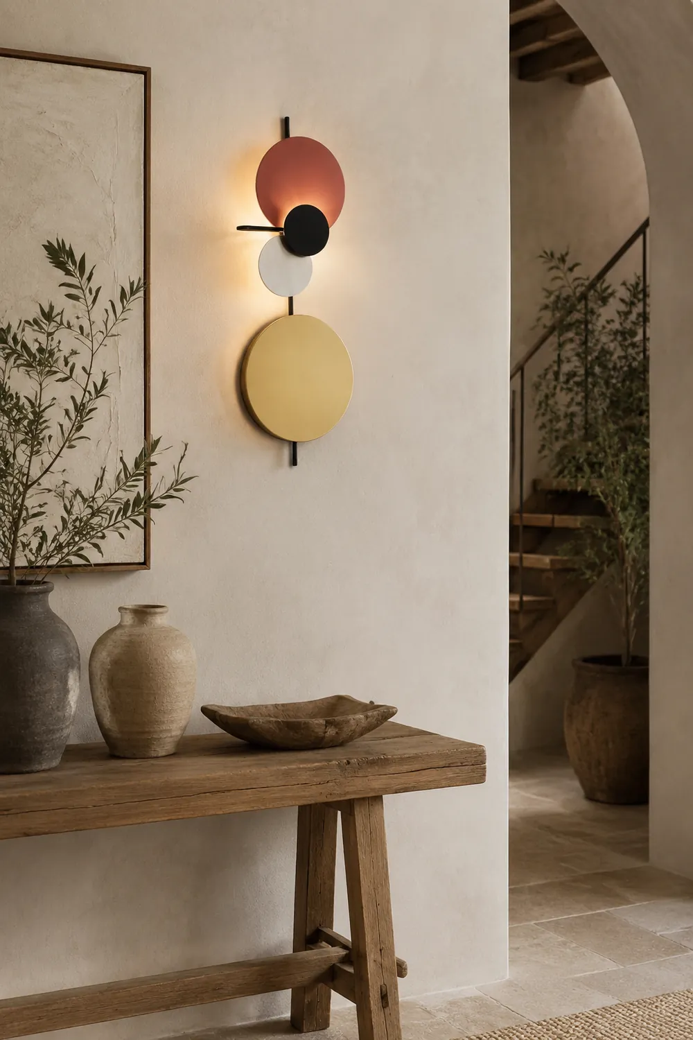 Emyr Modern Circular Metal Wall Lamp, Living Room - Lumpaz