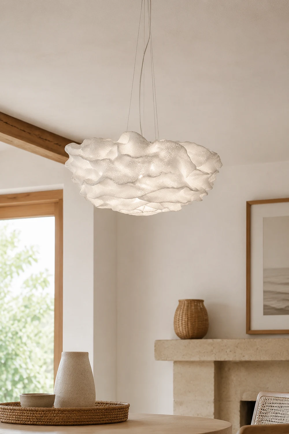 Renée Modern Art Deco White Pendant Lights, Metal Shade - Lumpaz