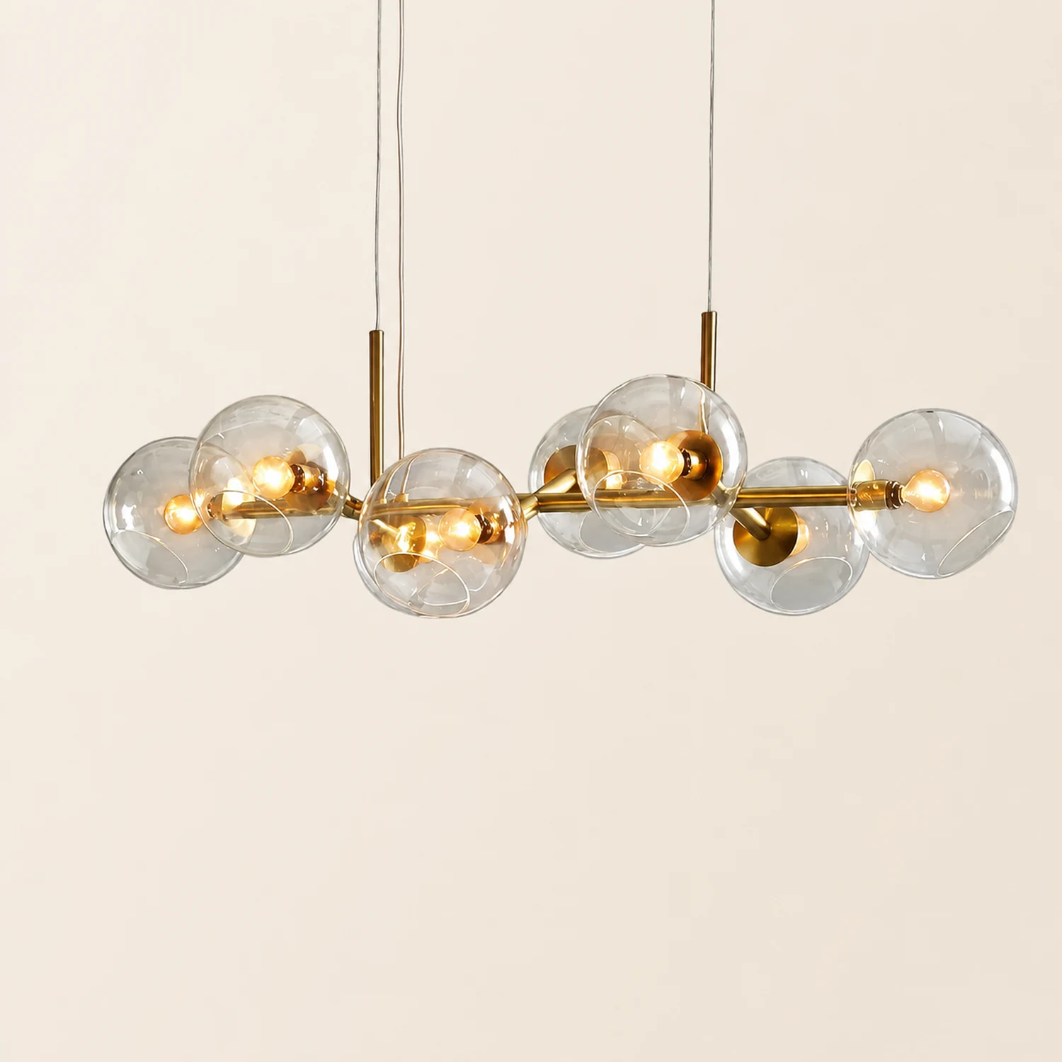 Valentina Modern Glass Globe Bubble Pendant Light Black/Gold Living Room - Lumpaz