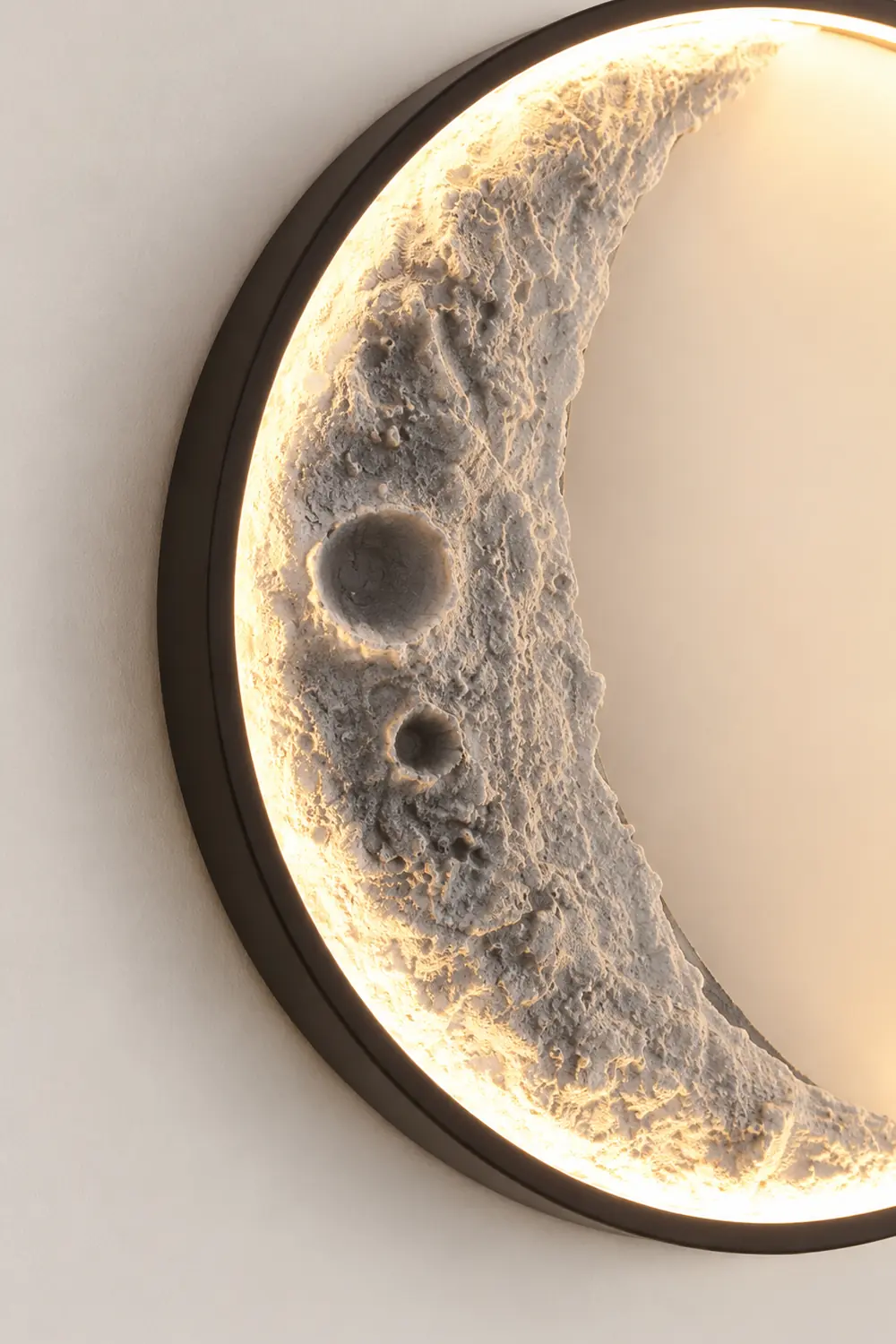 Elif Outdoor Wall Lamp Moon Modern, Led, Black, Courtyard - Lumpaz