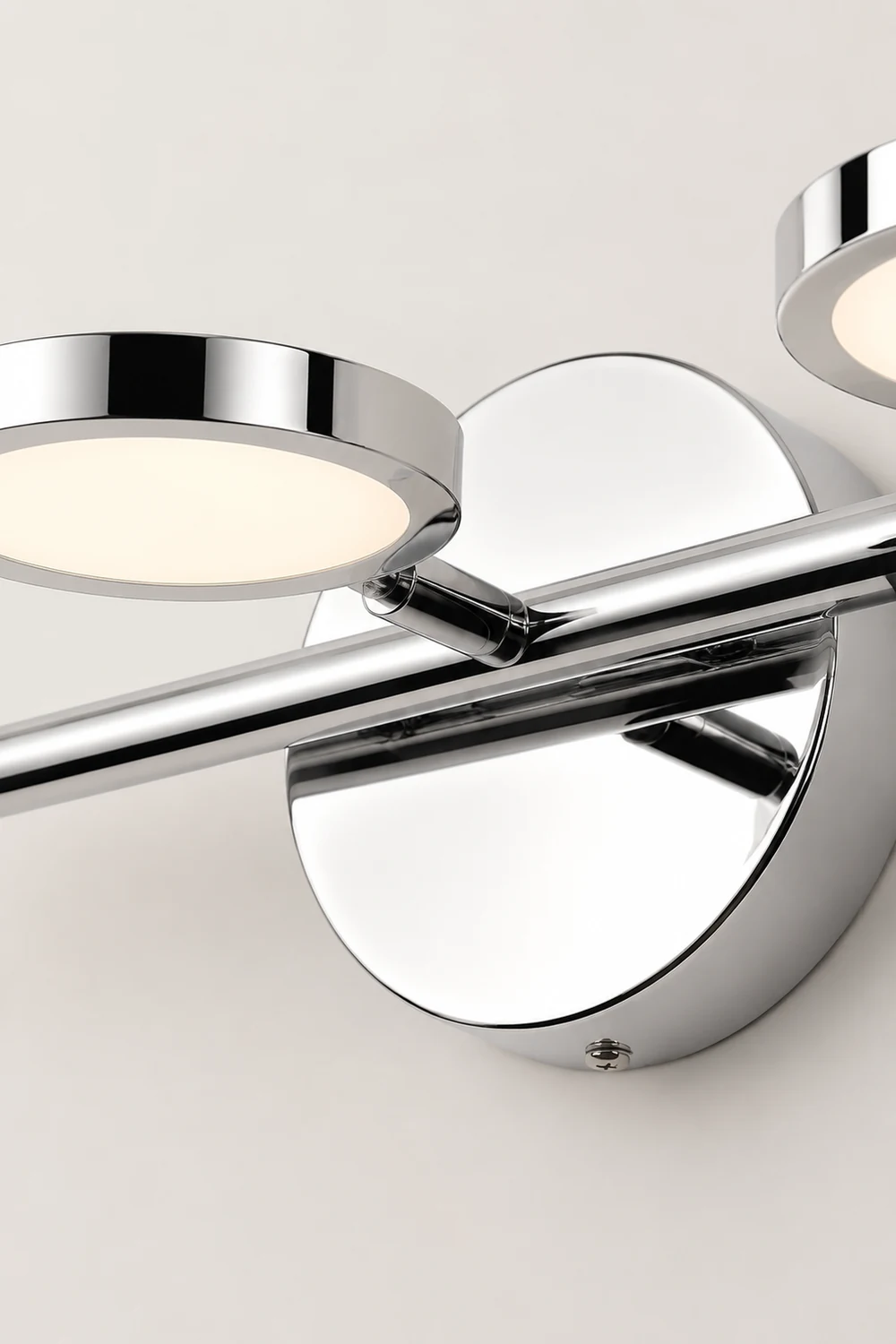 Leigh Modern Arc Wall Lamp, Silver, Metal/Acrylic, Front Mirror Vanity - Lumpaz