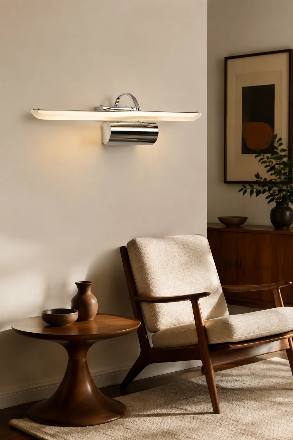Leigh Modern Arc Metal/Acrylic Wall Lamp, Silver, Front Mirror Vanity - Lumpaz
