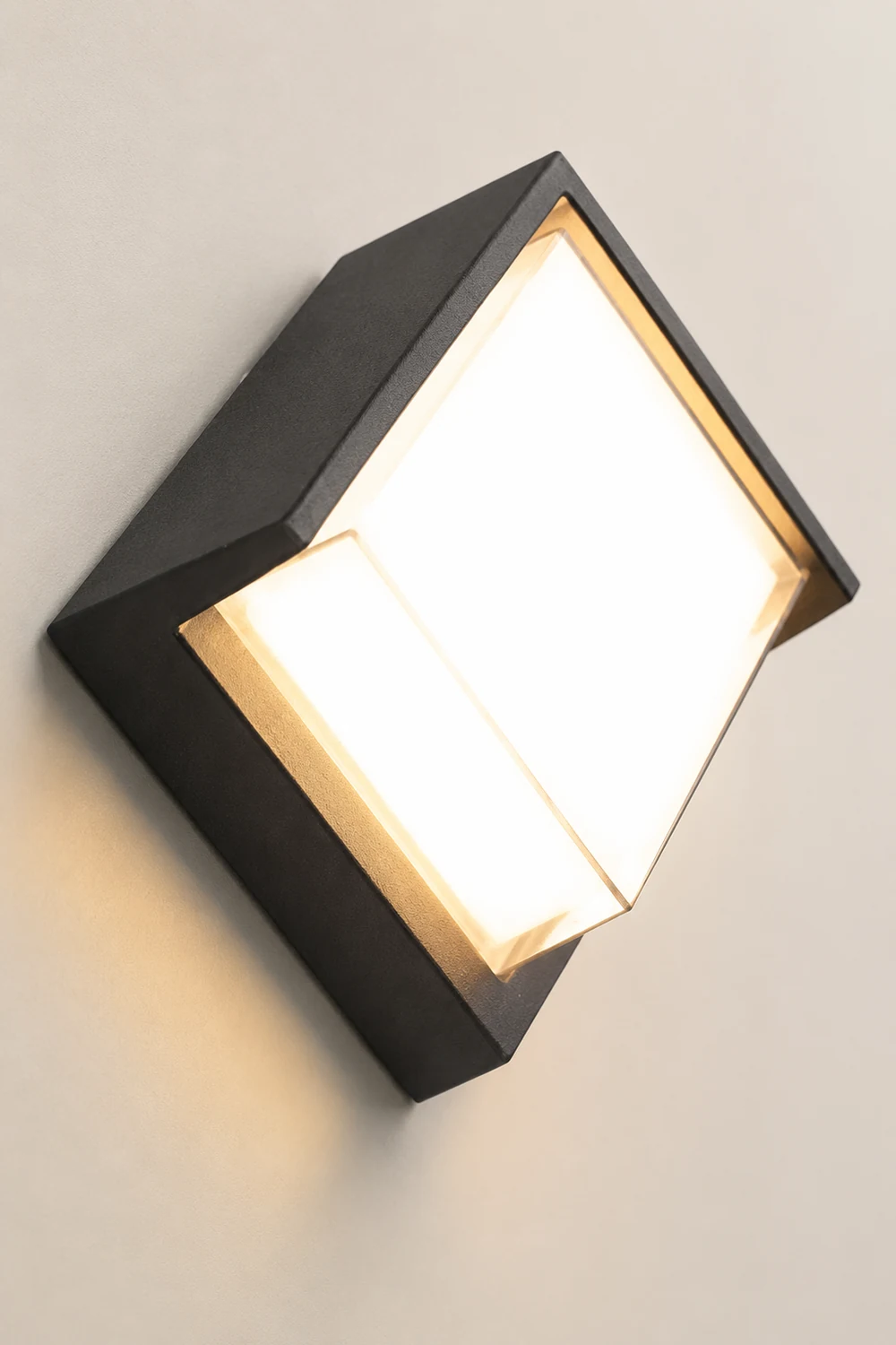Orr Modern Square Metal Outdoor Wall Lamp, Black/White - Lumpaz