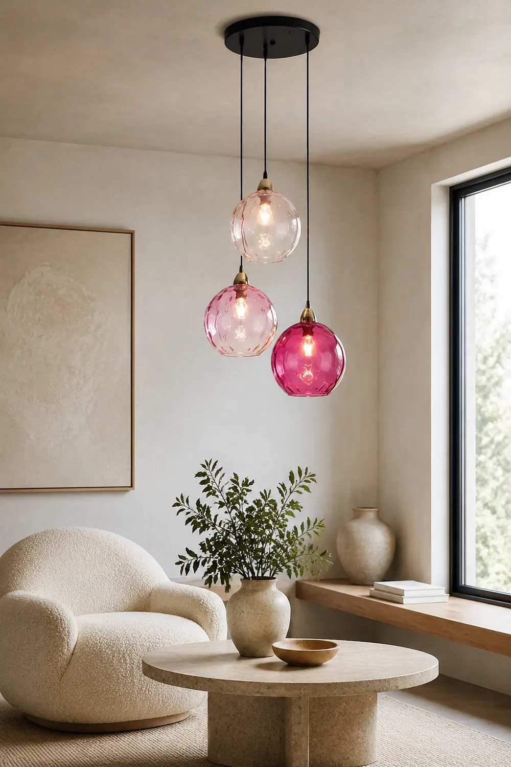 Hailie Colorful Glass Ball Pendant Lights Water Ripple - Lumpaz