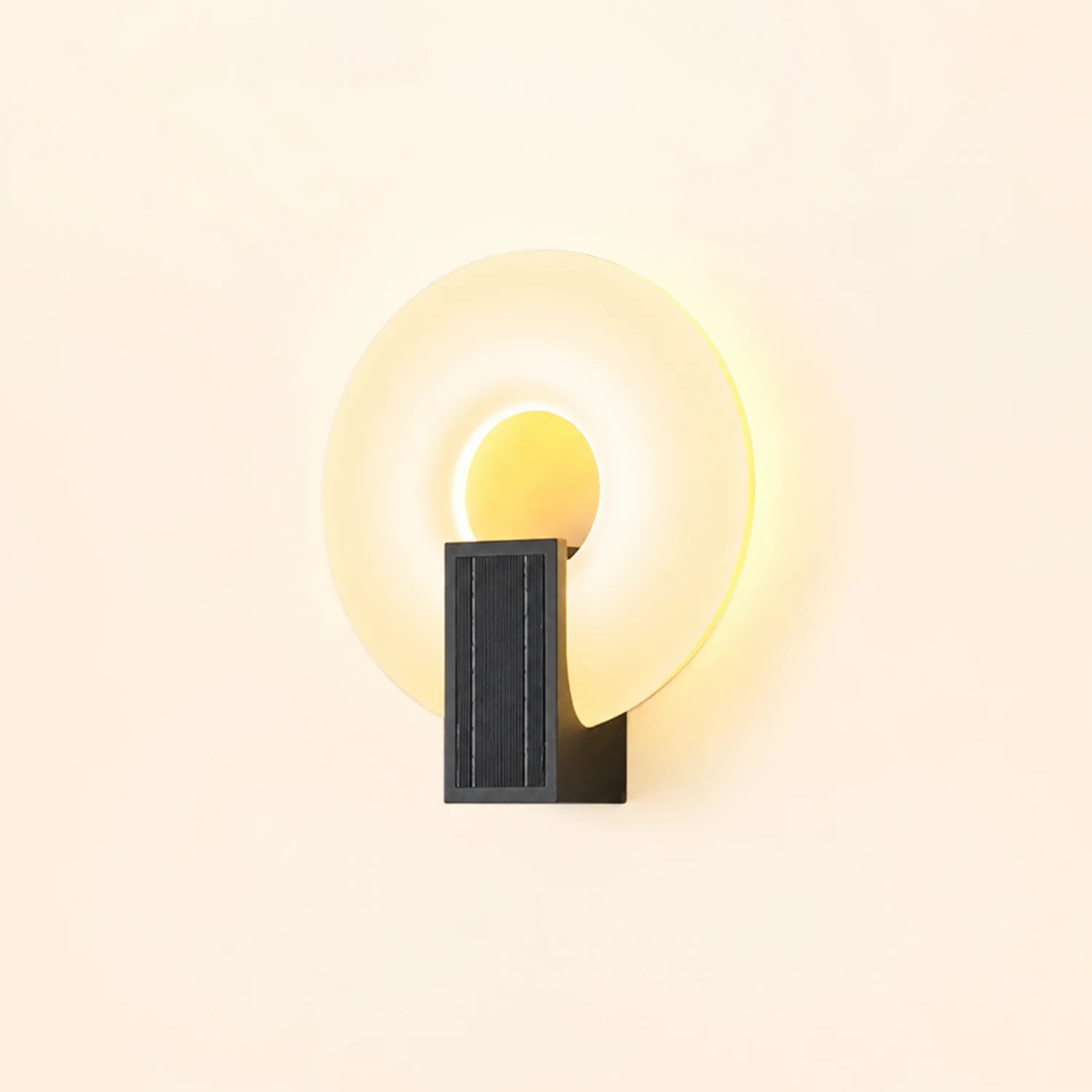 Isaac Modern Metal/Acrylic Solar Waterproof Outdoor Wall Lamp, Black/White - Lumpaz