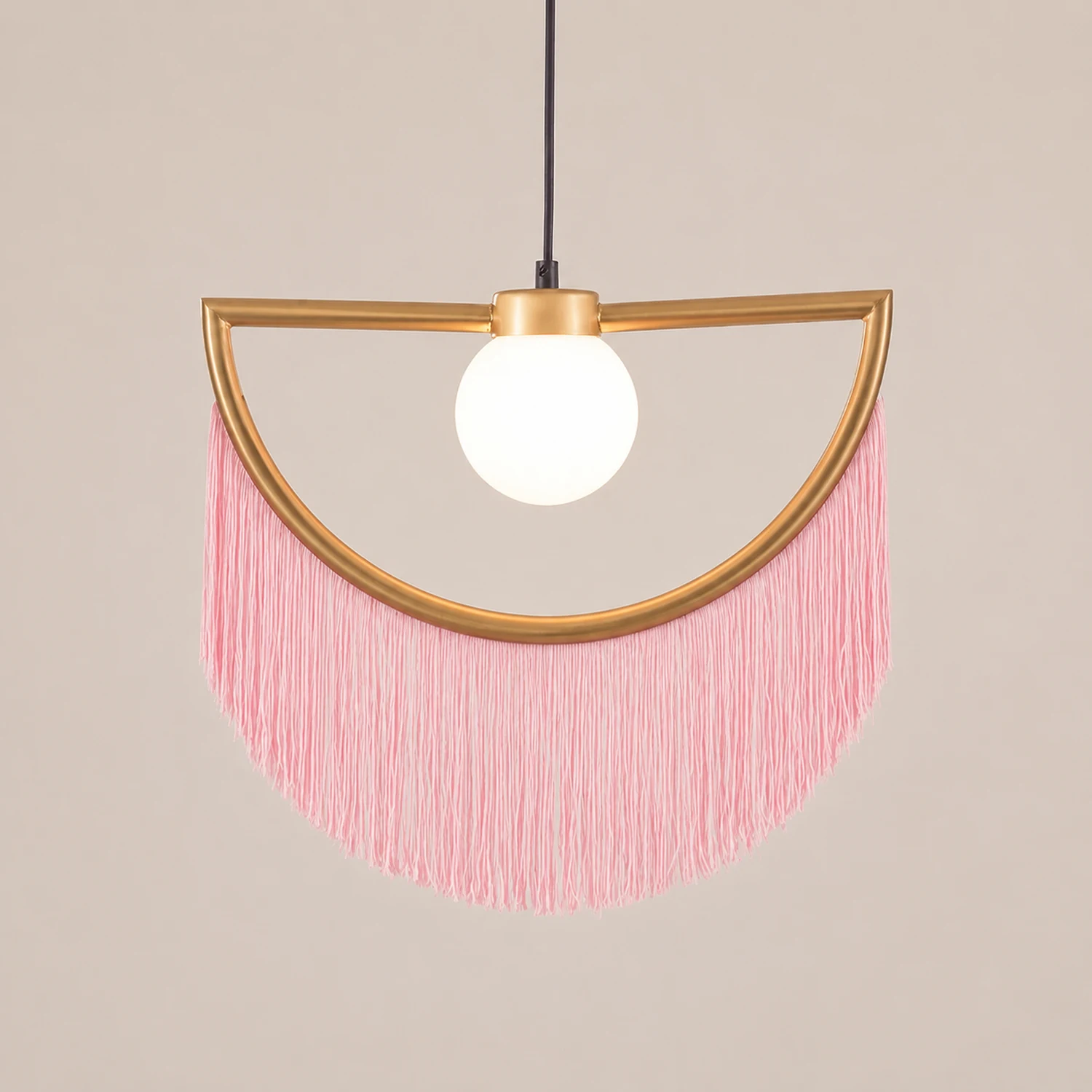 Minori Retro Fringe Fabric Pendant Light - Lumpaz