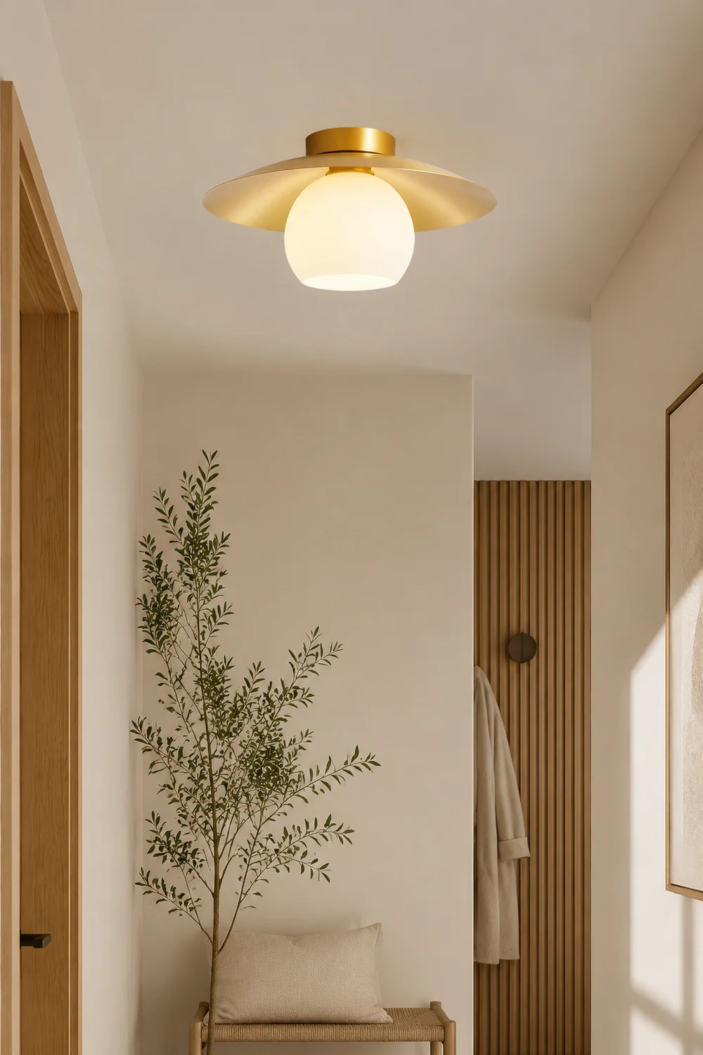 Carins Nordic Retro LED Ceiling Light Metal Glass Corridor Balcony - Lumpaz