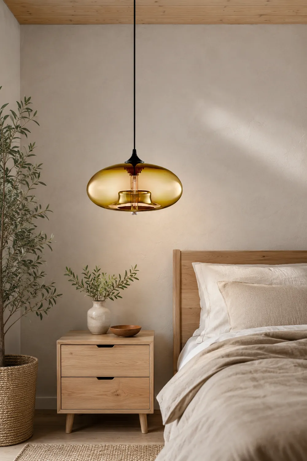 Hailie Modern Bread Shaped Glass Pendant Light 6 Color Living Room - Lumpaz