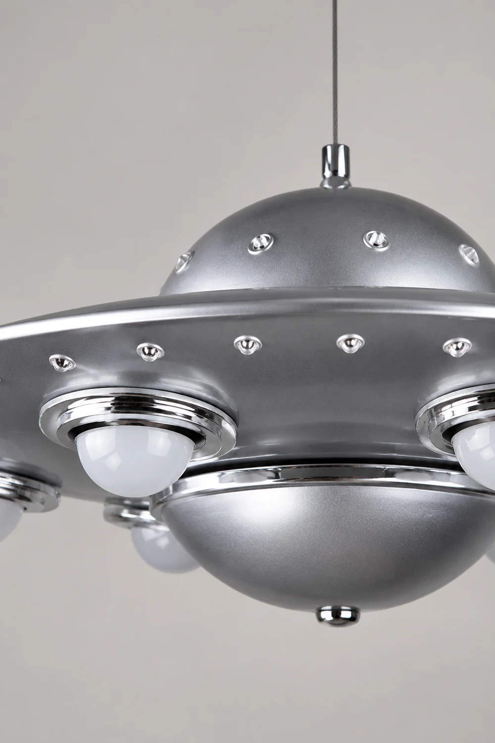 Alessio Modern UFO Metal Kids Pendant Light Silver - Lumpaz