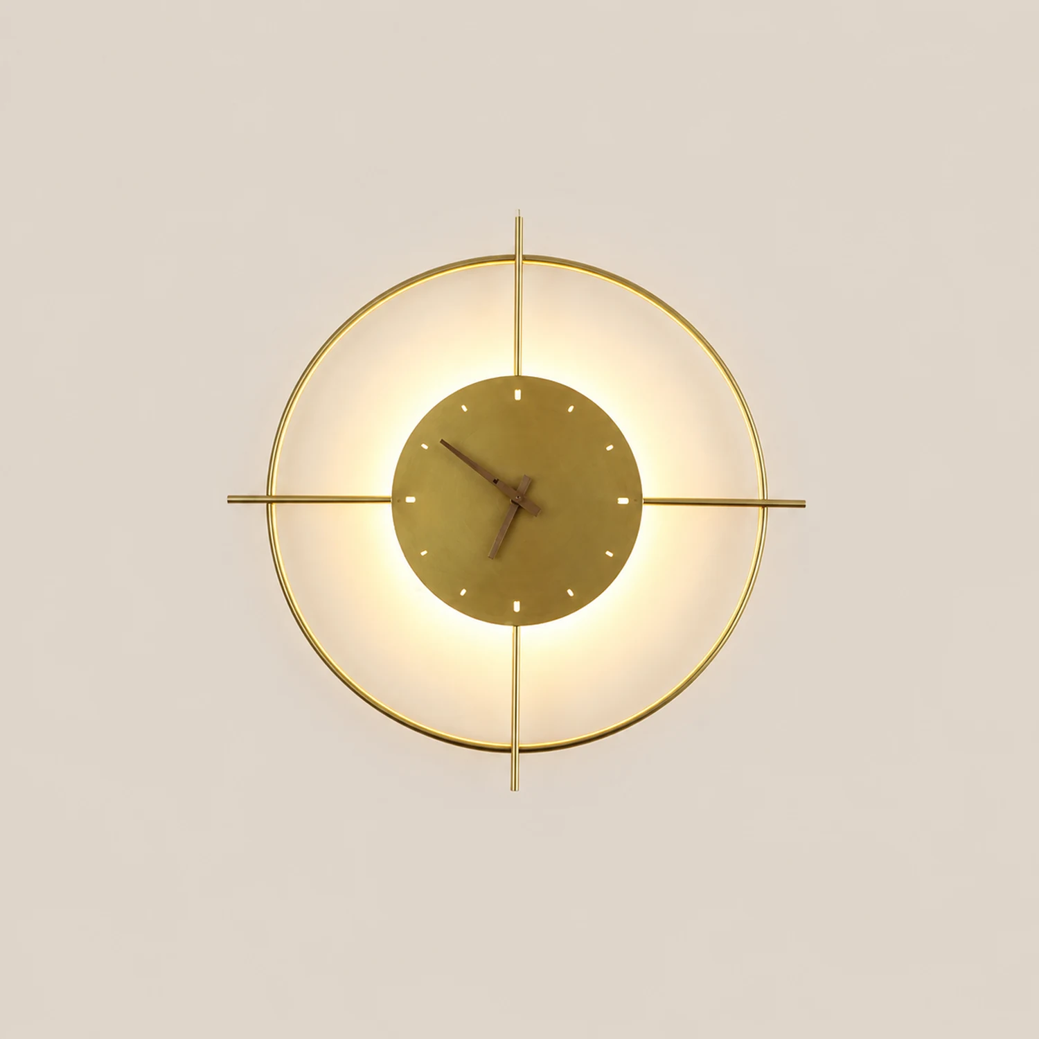 Morandi Nielsen Modern Clock Metal Wall Lamp Gold/Black Bedroom - Lumpaz