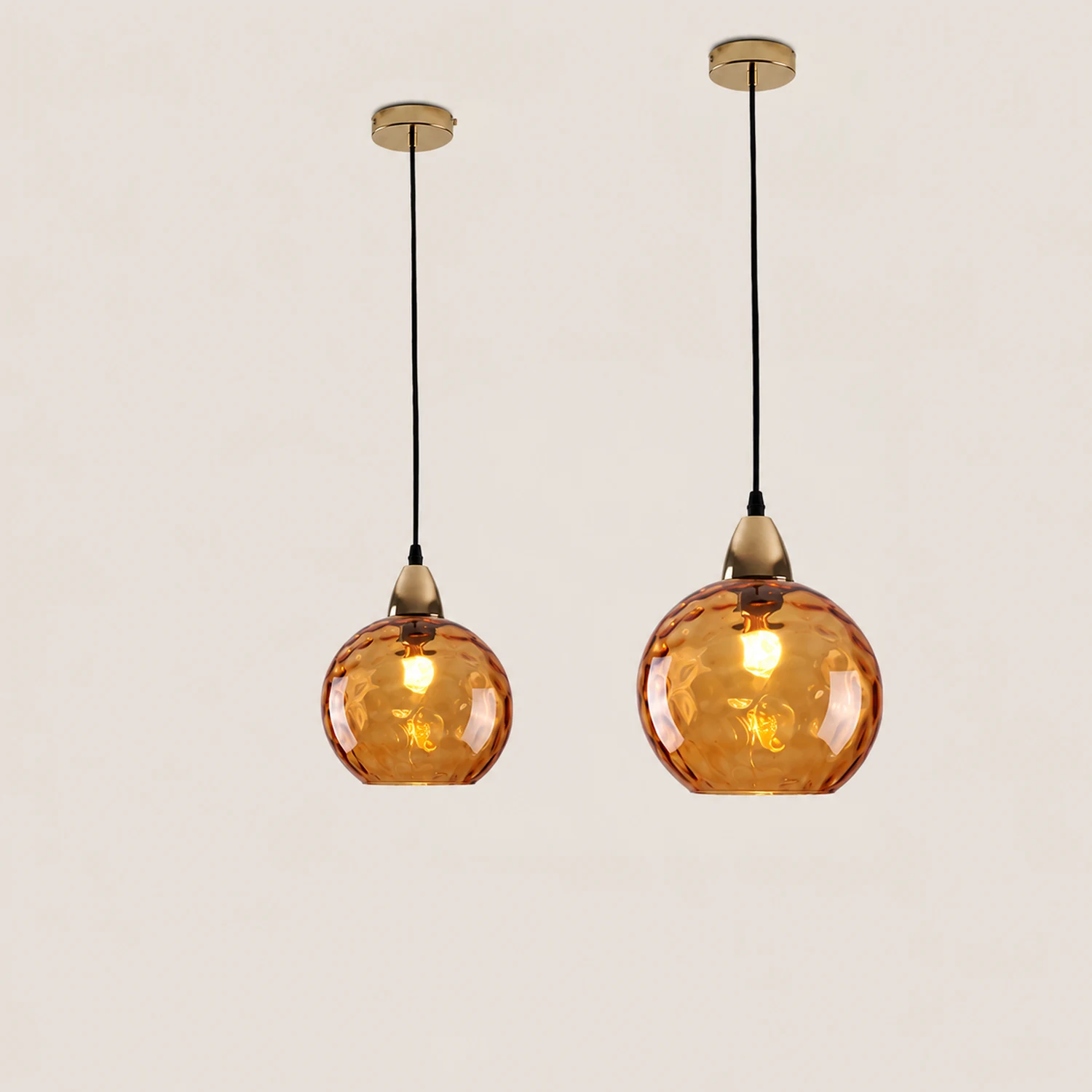 Hailie Colorful Glass Ball Pendant Light Water Ripple Living Room - Lumpaz