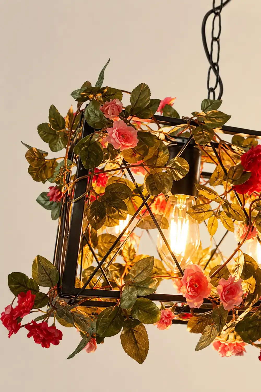 Nest Rustic Farmhouse Art Deco Plant Rectangle Pendant Light - Lumpaz