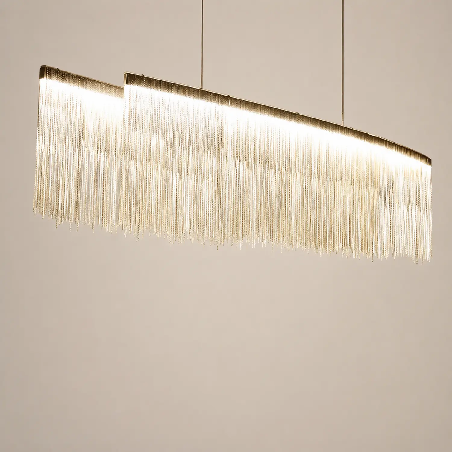 Marilyn Luxury Tassel Metal/Acrylic Pendant Light, Gold/Chrome - Lumpaz