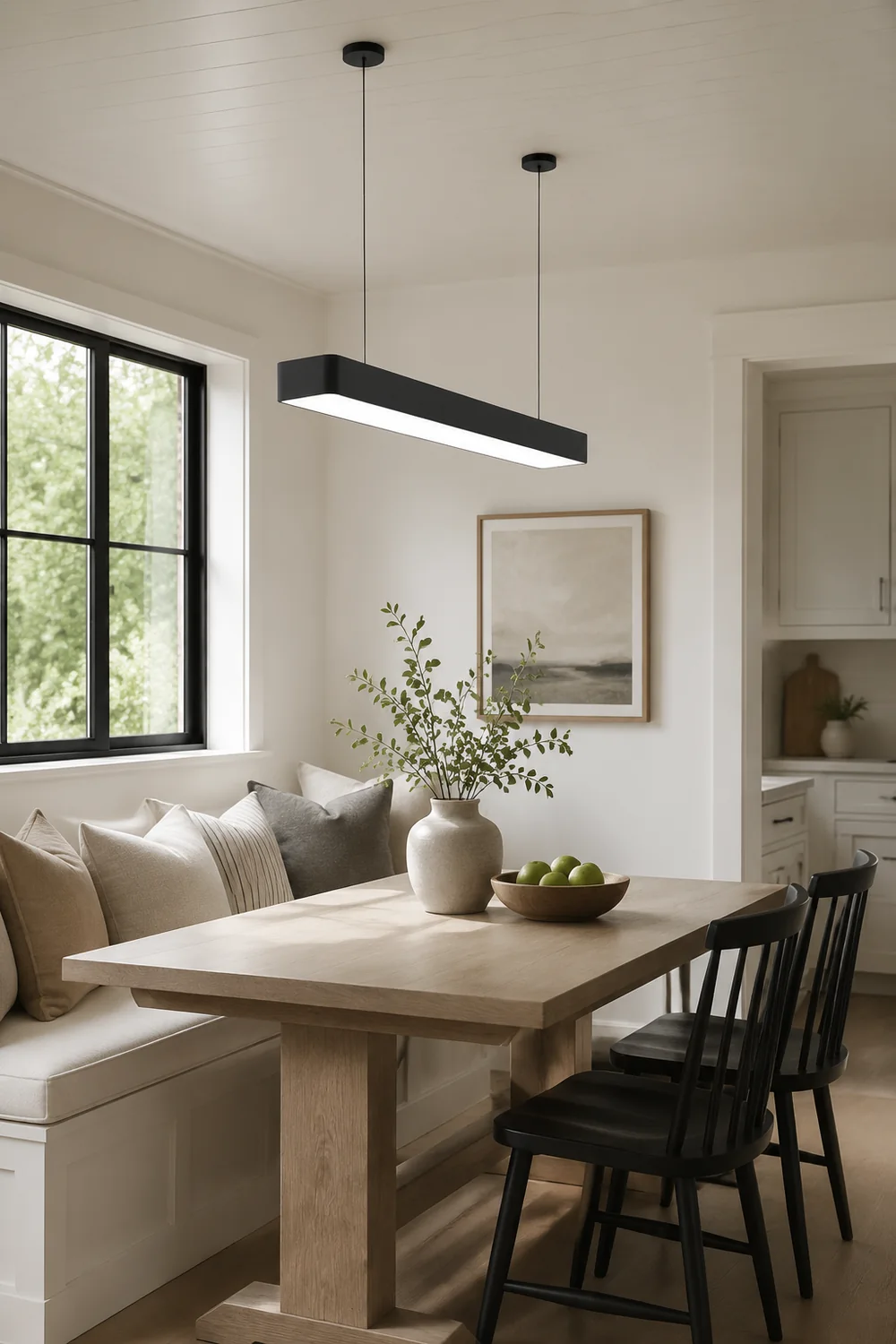 Edge Minimalist Rectangular LED Black Pendant Light Acrylic Office - Lumpaz