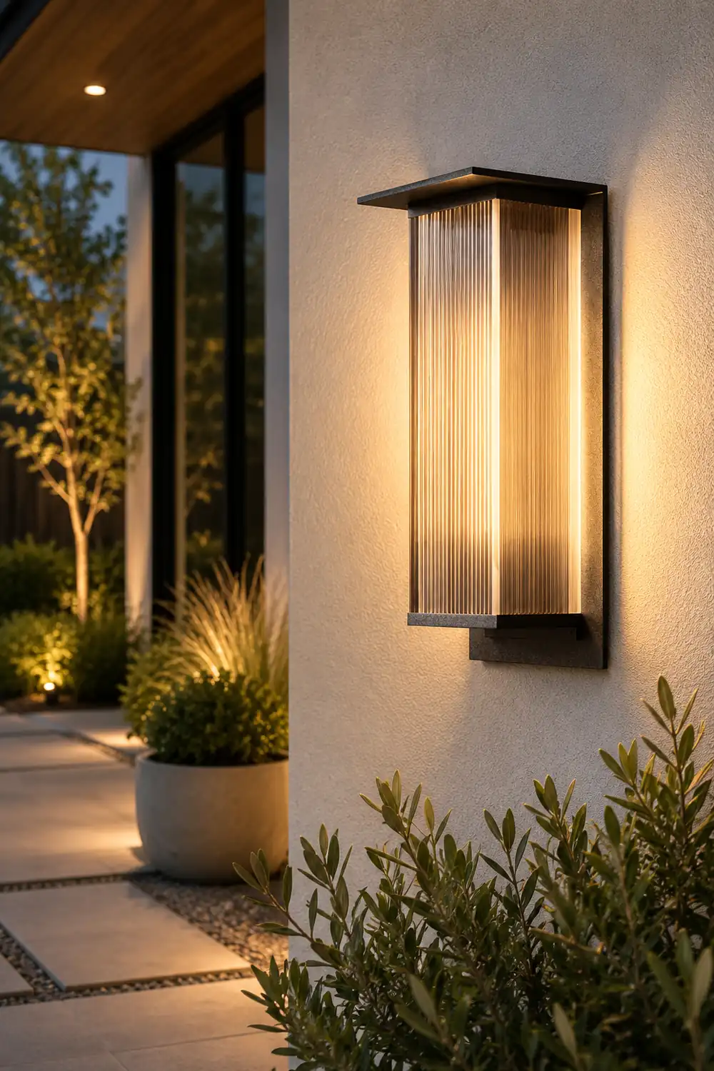 Orr Modern Rectangular Metal Outdoor Wall Lamp, Black - Lumpaz
