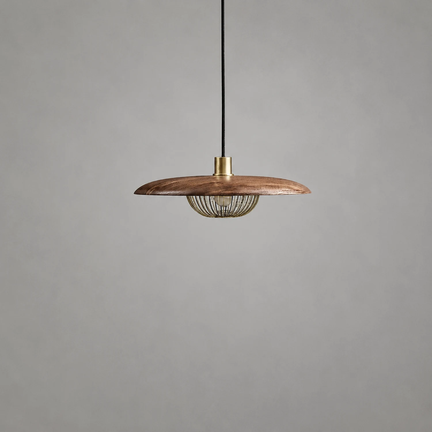 Cairns Modern Nordic Sutle Metal Pendant Light, Gold/Brown/Gray/Brown/Wood - Lumpaz