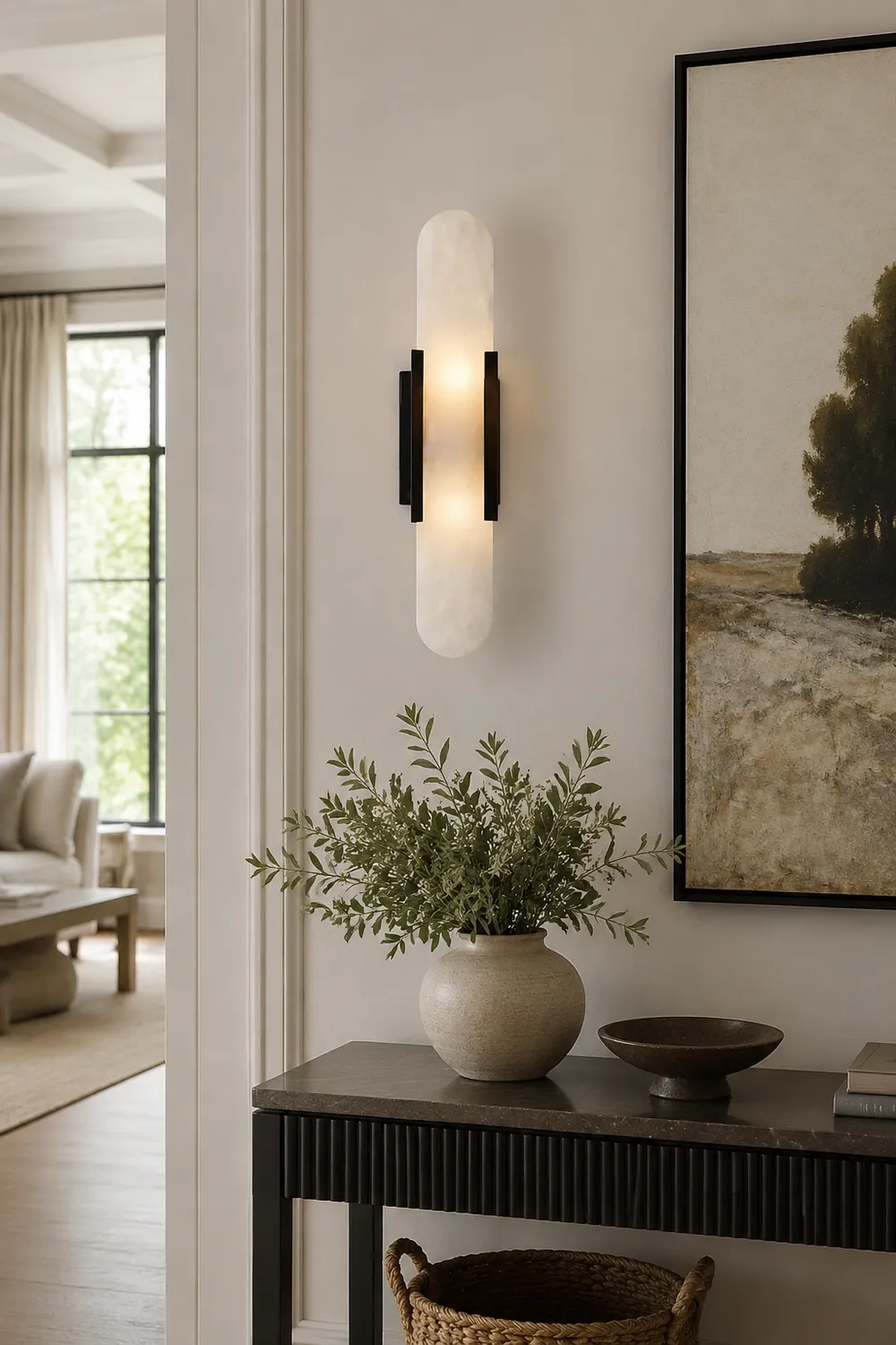 Chan Dolomite Wall Mounted Reading Light Sconces, Black & Gold - Lumpaz
