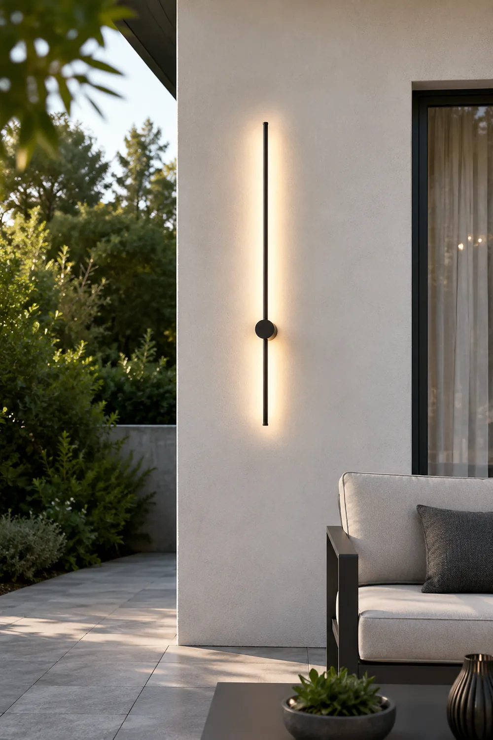 Edge Minimalist Rotatable Linear Outdoor Wall Lamp Black Corridor - Lumpaz