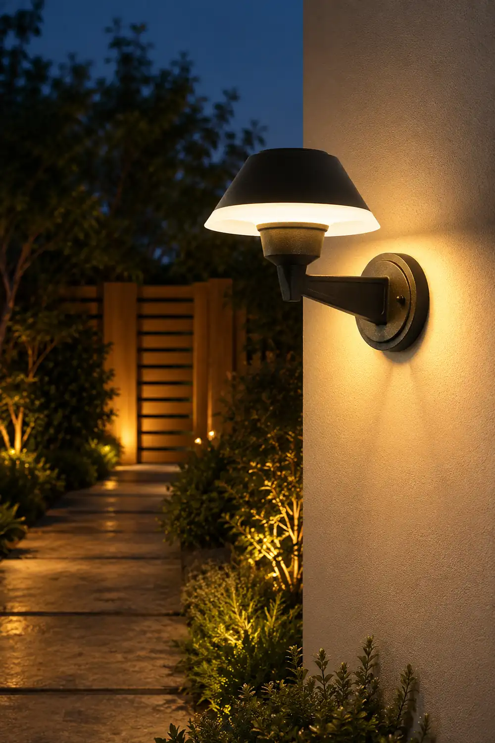 Carins Modern Bowl Metal/Acrylic Outdoor Waterproof Wall Lamp, Black - Lumpaz