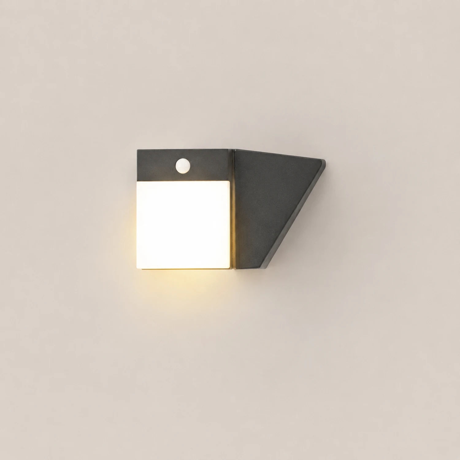 Orr Modern Sensor Rectangular Metal Outdoor Wall Lamp, Black/White - Lumpaz