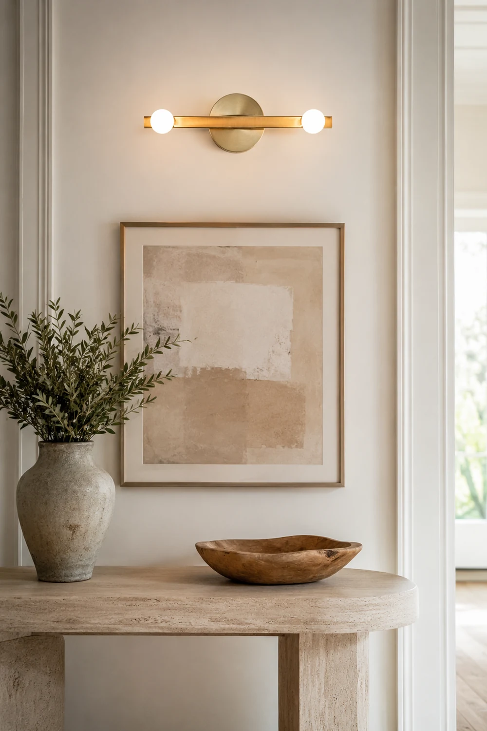 Avi Modern Linear Metal Wall Lamp, Gold, Bathroom - Lumpaz