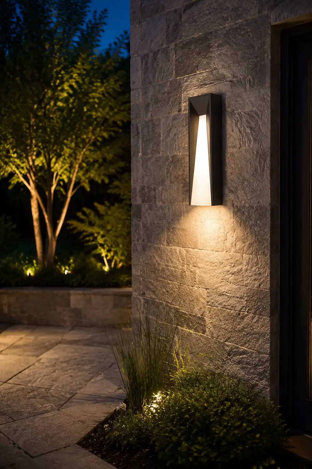 Orr Modern Rectangular Metal Outdoor Wall Lamp, Black/White - Lumpaz