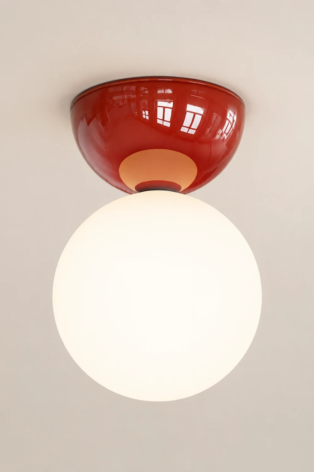 Valentina Vintage Cream Style Ceiling Light Red Chrome Green Bedroom - Lumpaz