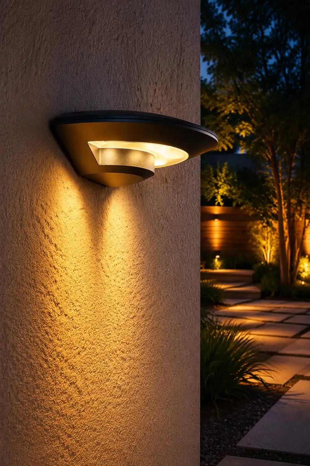 Orr Wall Lamp Flying Saucer, Metal LED, Black, Outdoor - Lumpaz