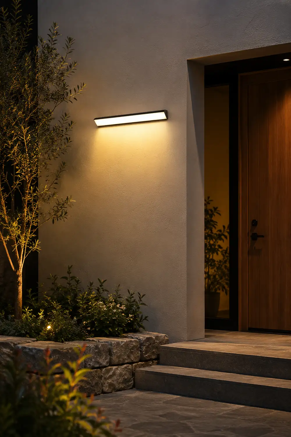 Edge Modern Tri-Rrism Metal/Acrylic Waterproof Outdoor Wall Lamp, Black - Lumpaz
