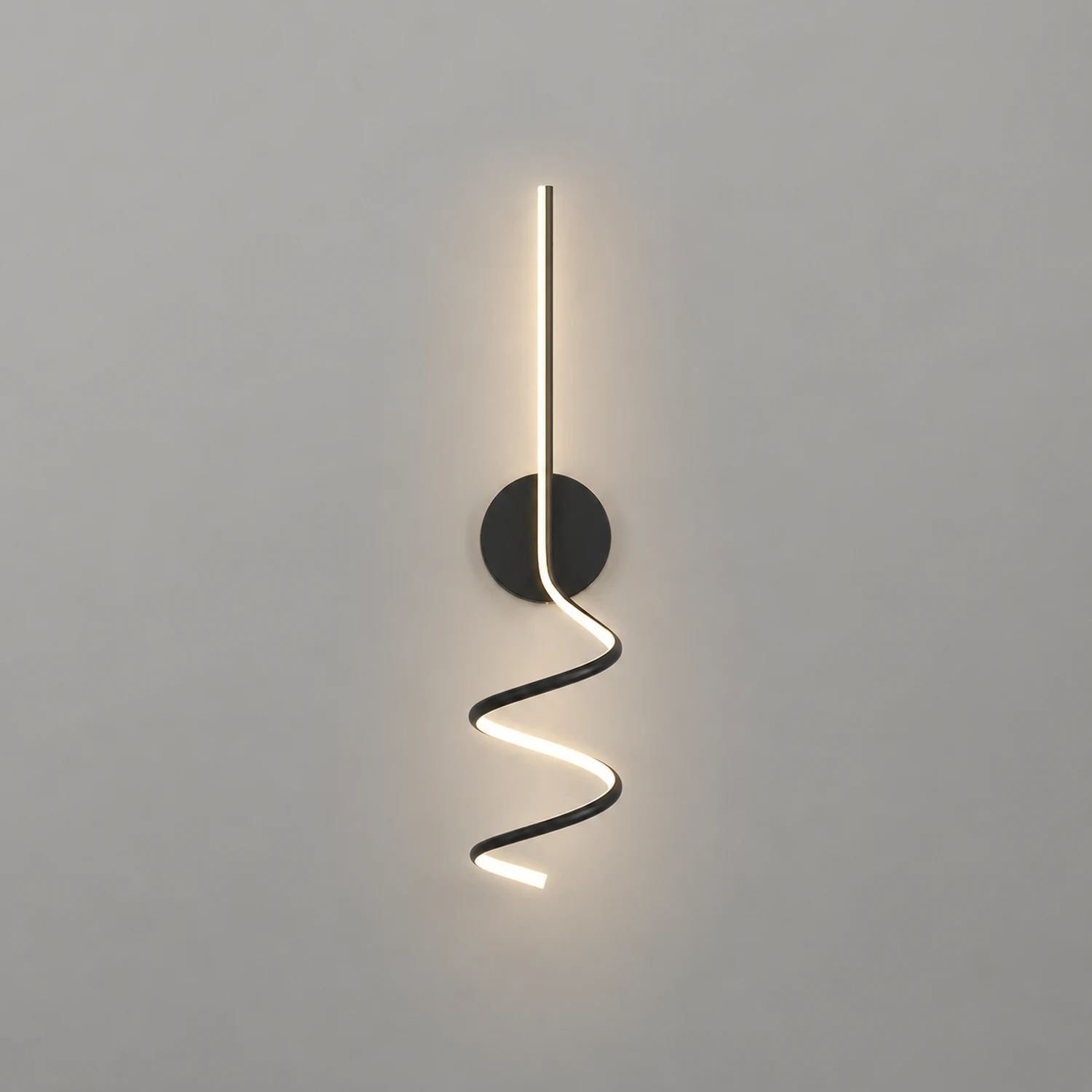 Modern LED Art Interior Wall Light Spiral, Black & White - Lumpaz