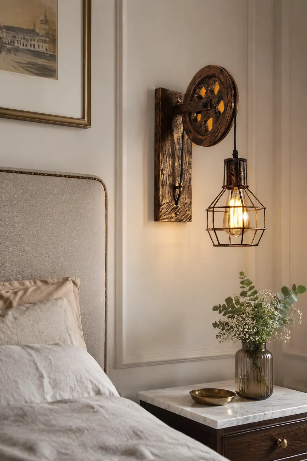Alessio Wall Lamp Retro, Metal, Rust/Bronze/Black, Bedroom - Lumpaz