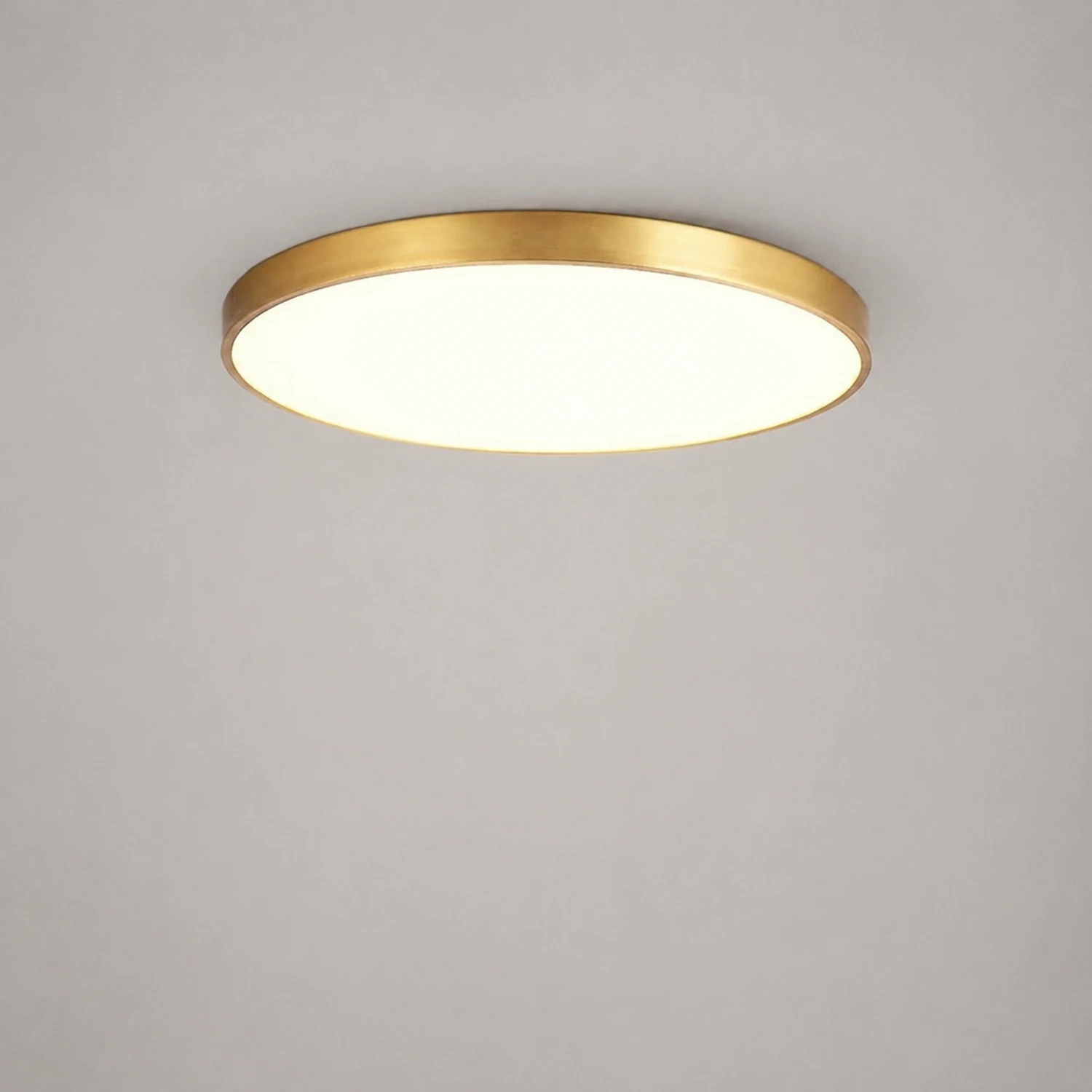 Quinn Nordic LED Gold Round Flush Mount Ceiling Light, Metal&Acrylic - Lumpaz
