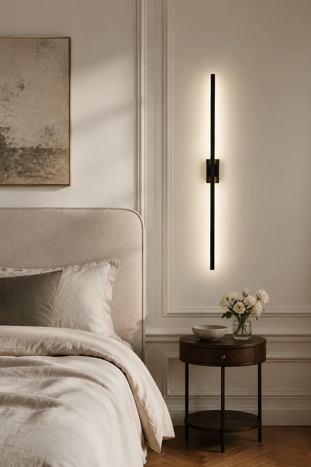 Leigh Minimalist Bar Black Metal Wall Lamp - Lumpaz