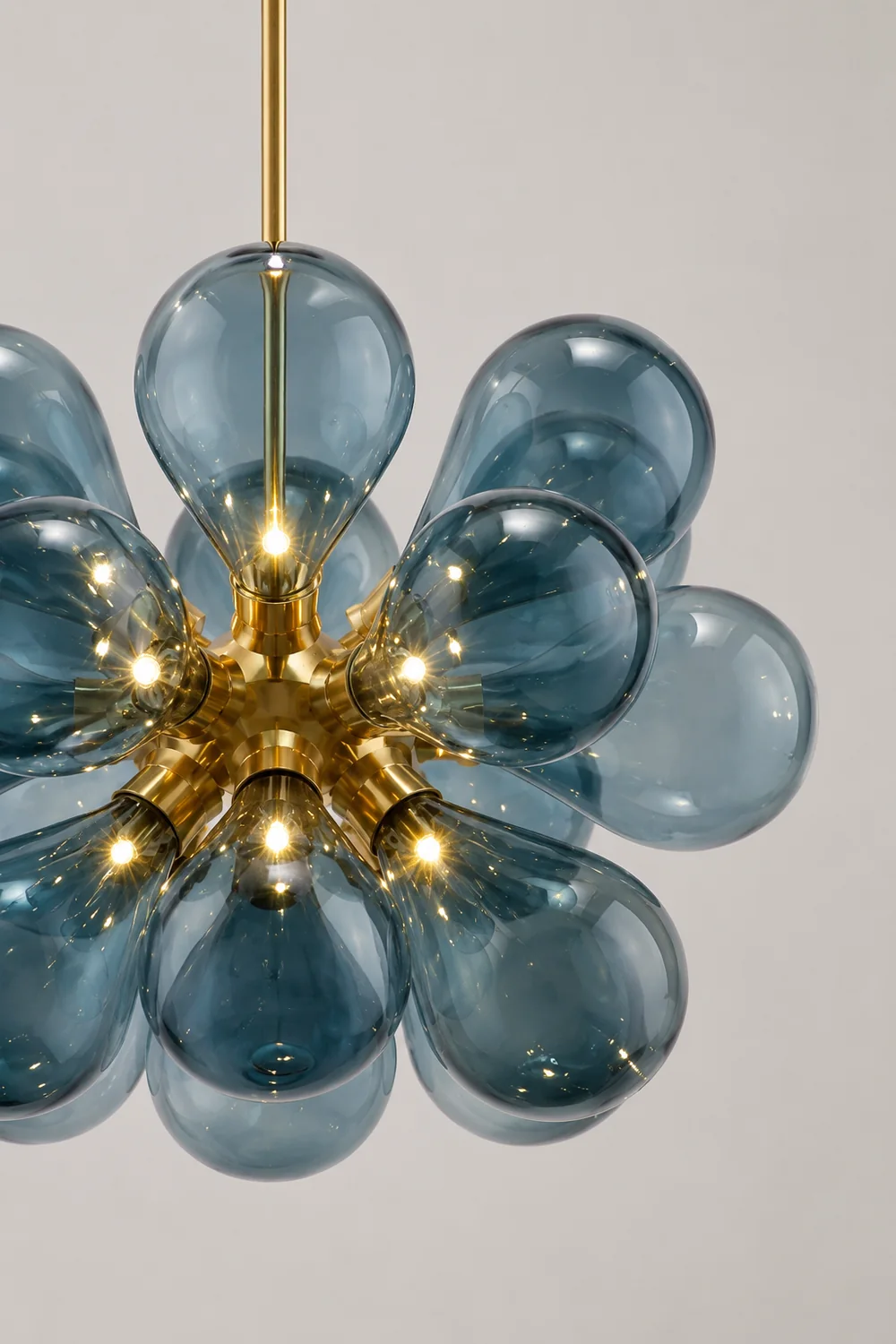 Valentina Glass Bubble Pendant Light for Kitchen Island, Blue/White/Purple - Lumpaz