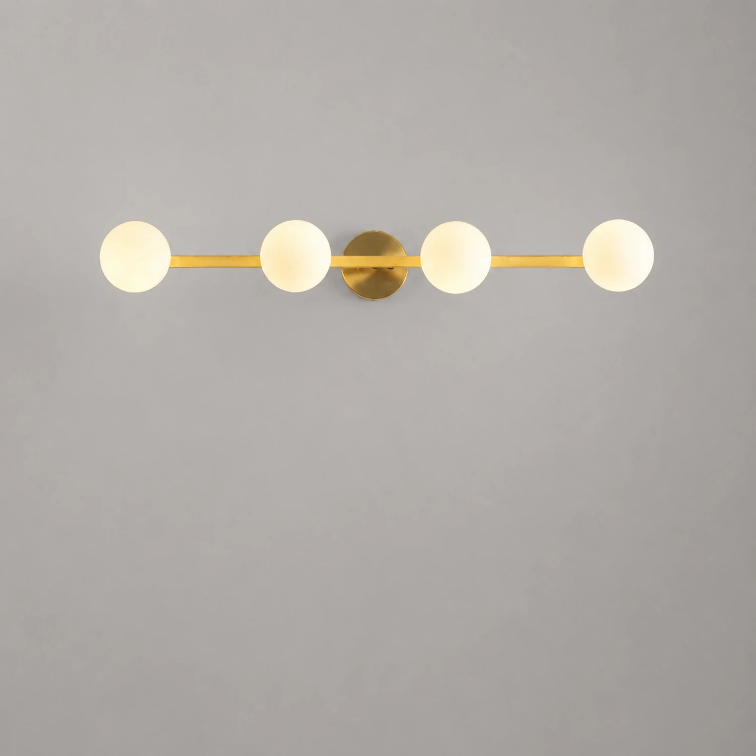 Valentina Retro Globe Linear Metal/Glass Wall Lamp, Gold, Bathroom - Lumpaz