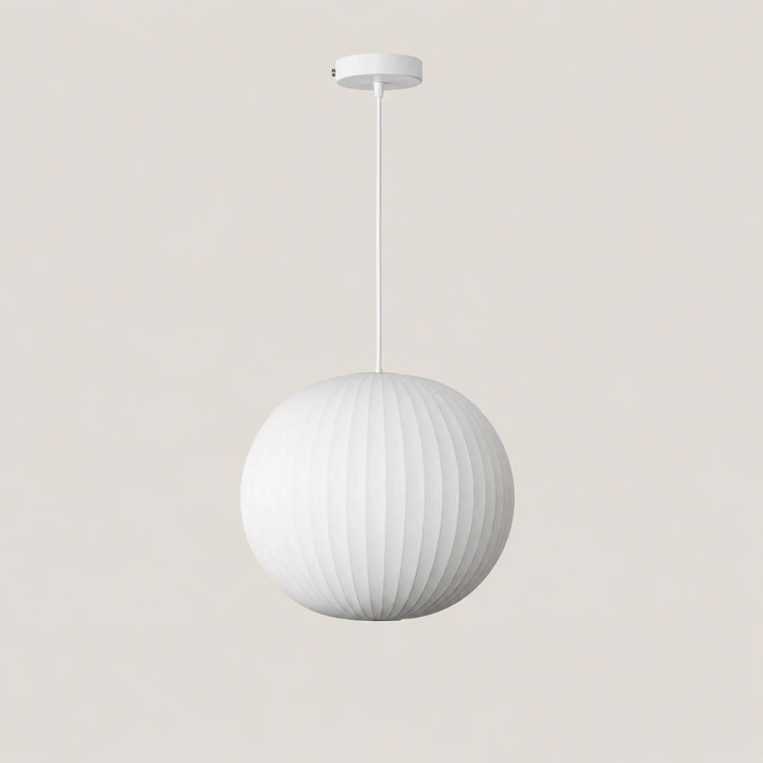 Renée White Single Pendant Light, Artificial Silk Shade, 6 Style - Lumpaz