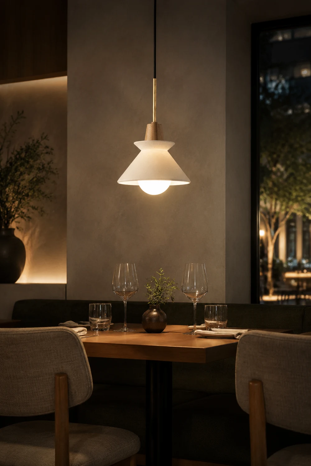 Ozawa Bowl Shade Pendant Light, White - Lumpaz