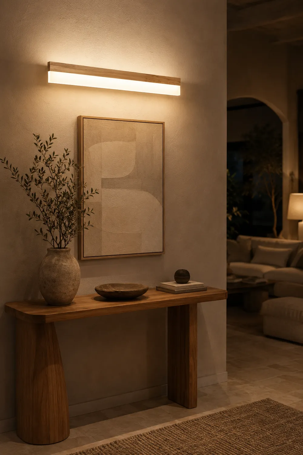 Ozawa Modern Rectangular/Arc Shape Wood/Metal Wall Lamp - Lumpaz
