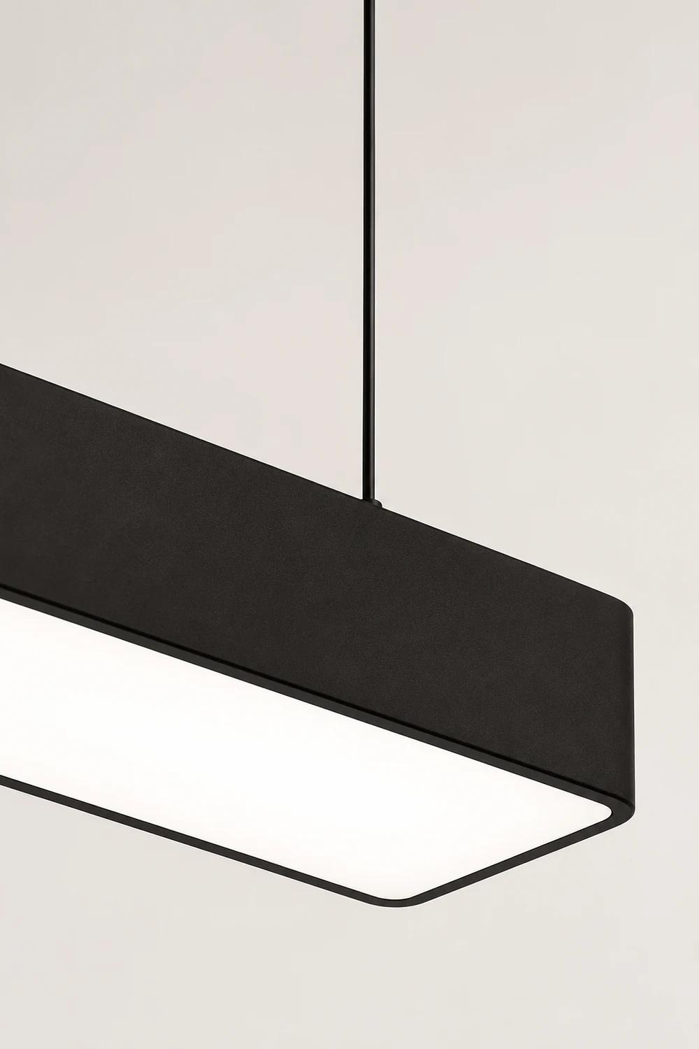 Edge Minimalist Rectangular LED Black Pendant Light Acrylic Office - Lumpaz