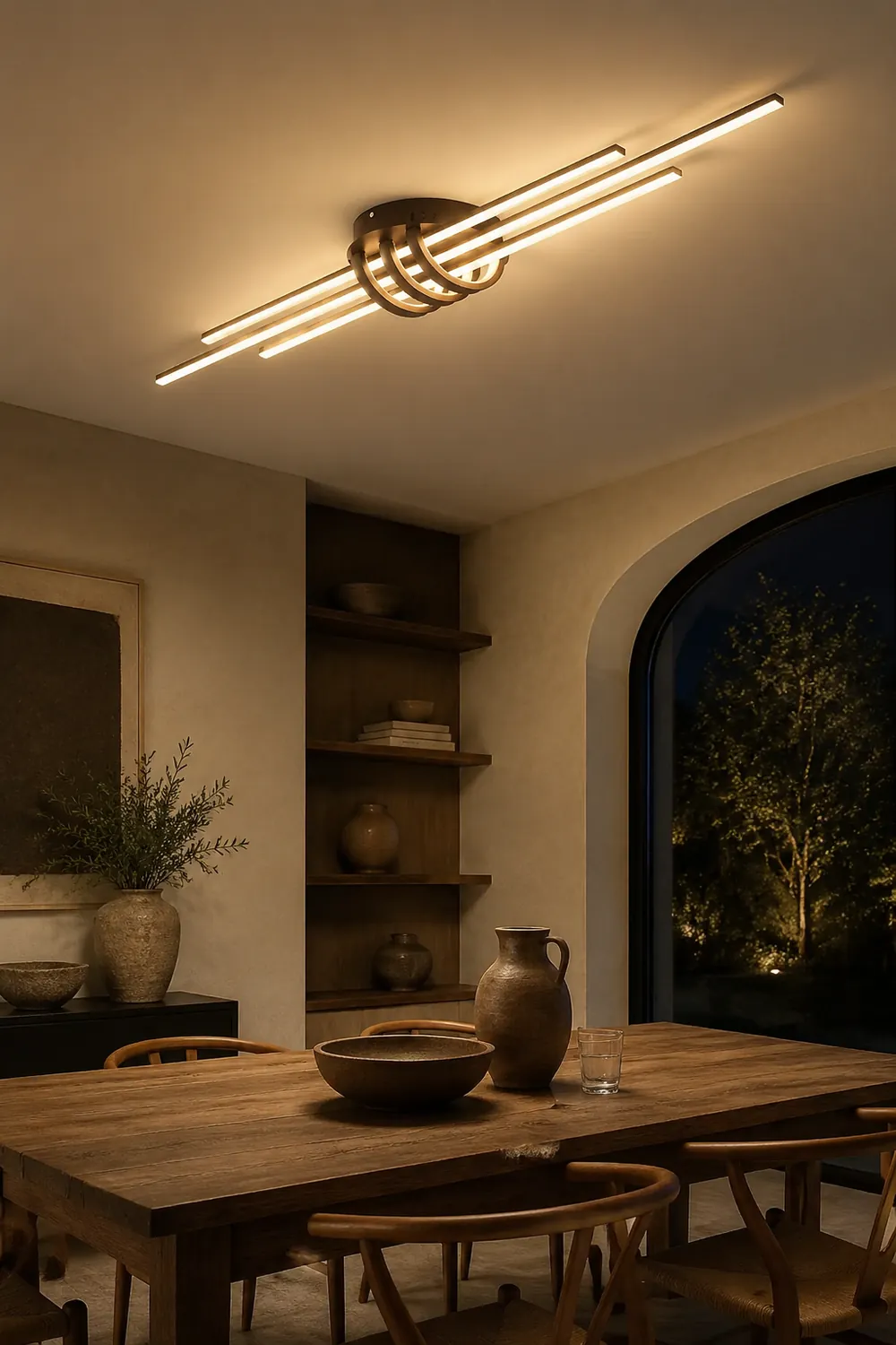 Edge Modern Linear Flush Mount Ceiling Lights, Black/White - Lumpaz